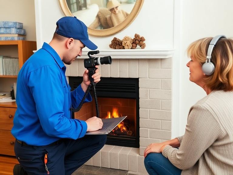 Video chimney inspection for a homeowner