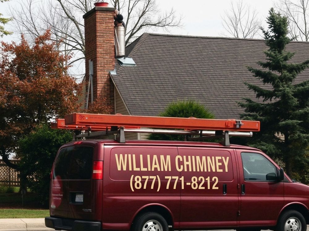 Stainless steel liner install with branded service van