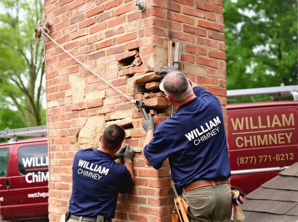 Masonry chimney repair by William Chimney technicians